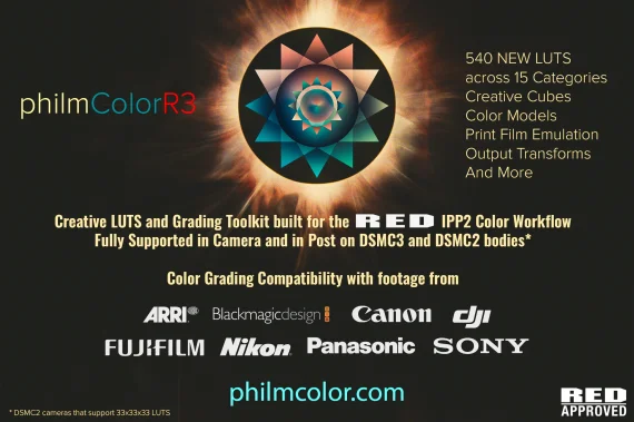 philmColor R2+R3 – Digital Stock LUTs for RED IPP2 Color Workflow
